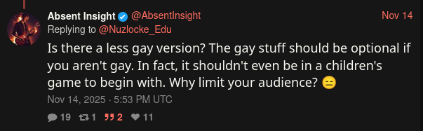 An example of the homophobia on twitter.